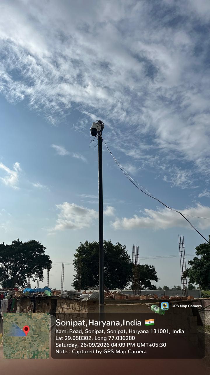 Sonipat, Haryana construction site, 1,200 sq m — HSPCB Dust Portal installation project