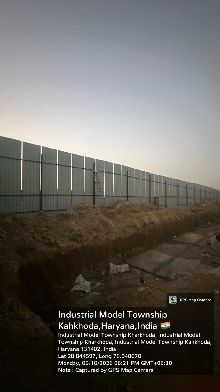 Kharkhoda, Haryana construction site, 2,000 sq m — HSPCB Dust Portal installation project