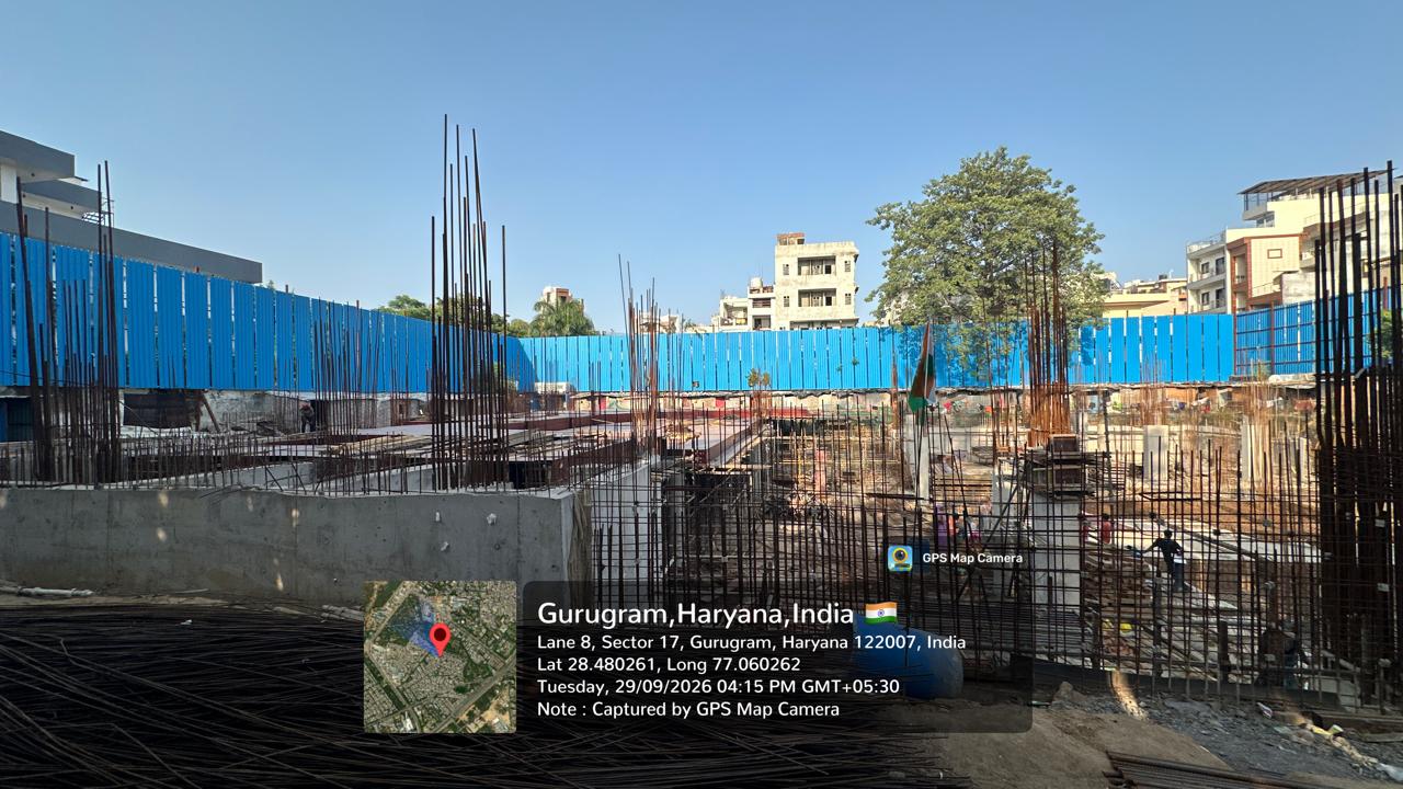Rotary School construction site in Sector 17, Gurugram, Haryana — 2,200 sq m HSPCB project